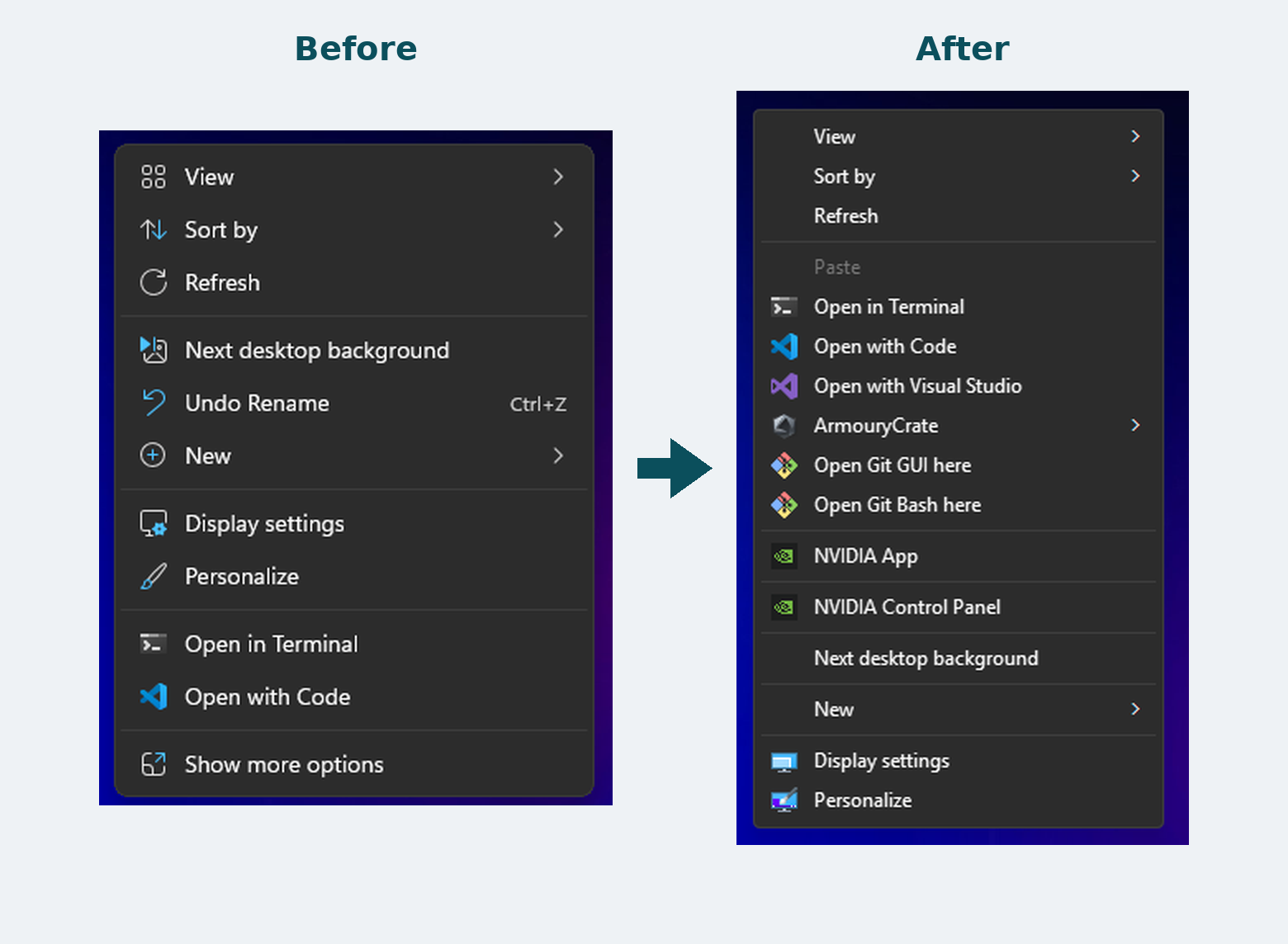 Windows 11တွင် “Show more options” context menu ကို ပိတ်ခြင်း